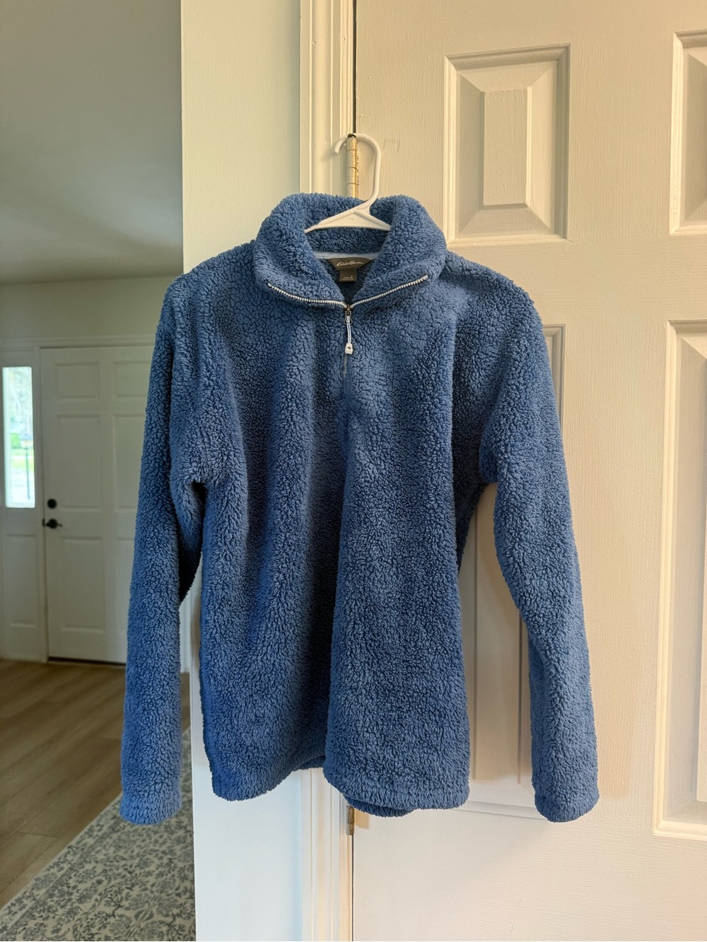 Eddie Bauer Blue Sherpa Quarter-Zip Pullover